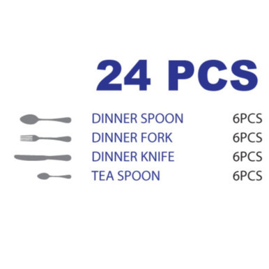 Arshia Stainless Steel Cutlery Set 24pcs Gold & Silver