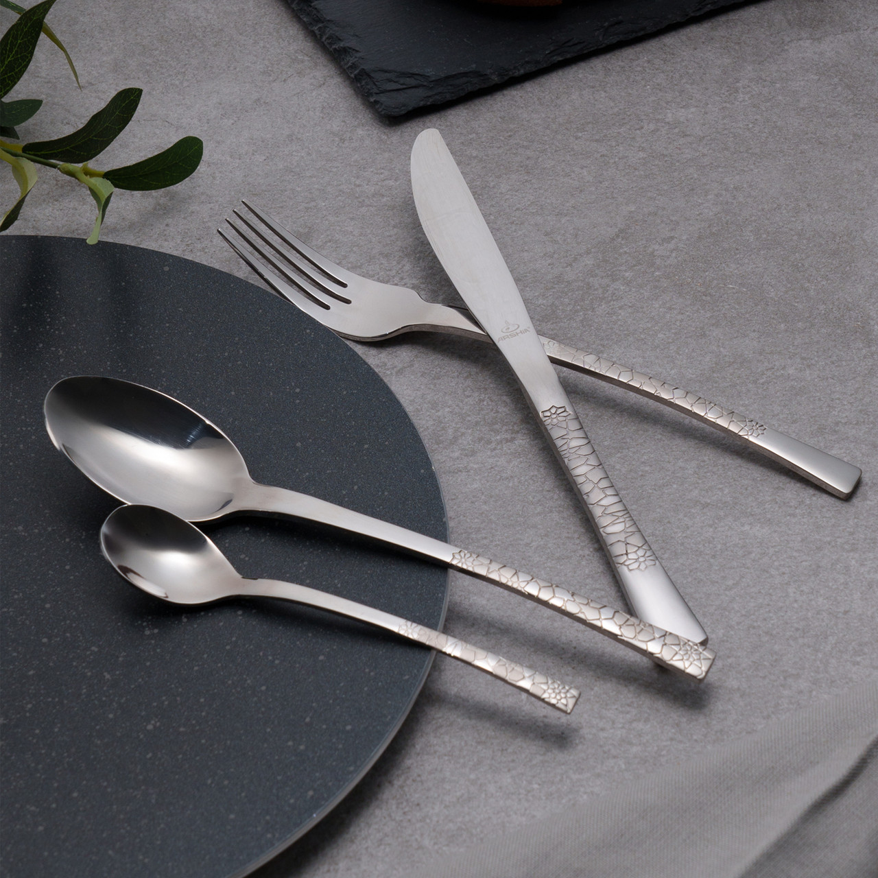 Arshia 24-piece Silver Cutlery Set