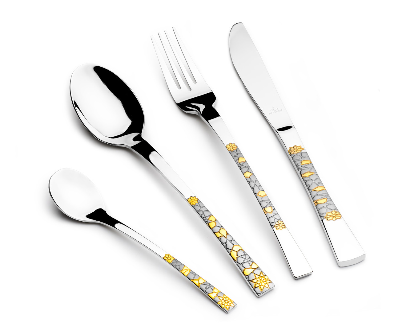 Arshia Stainless Steel Cutlery Set With Stand 24pcs