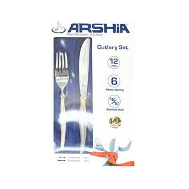 Arshia Fruit Knife & Fruit Fork Cutlery Set 12pcs Silver