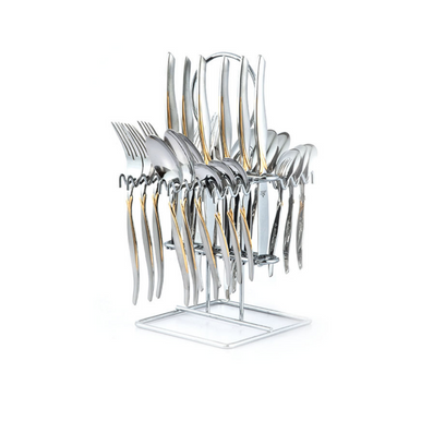Arshia Cutlery Set With Stand 24pcs Silver TM786S