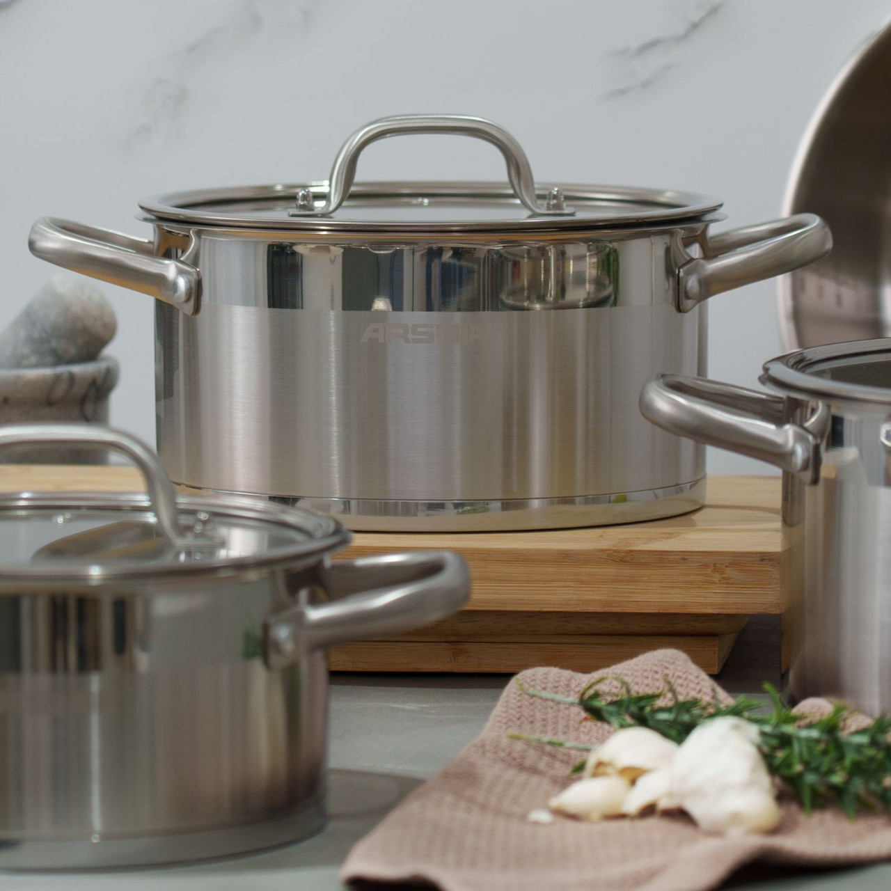 Arshia Stainless Steel Cookware Set 8pc