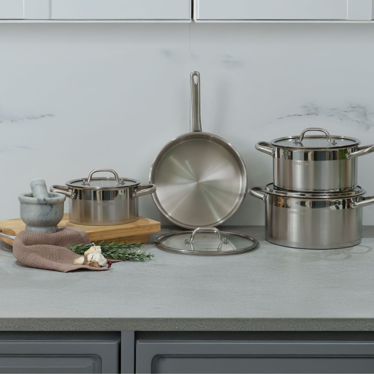 Arshia Stainless Steel Cookware Set 8pc