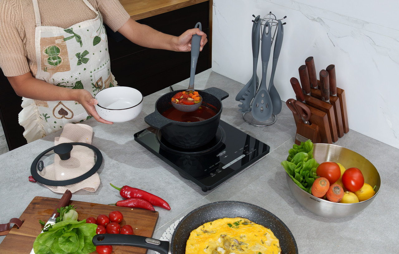 Arshia 7pcs Gray Silicone Utensil Set