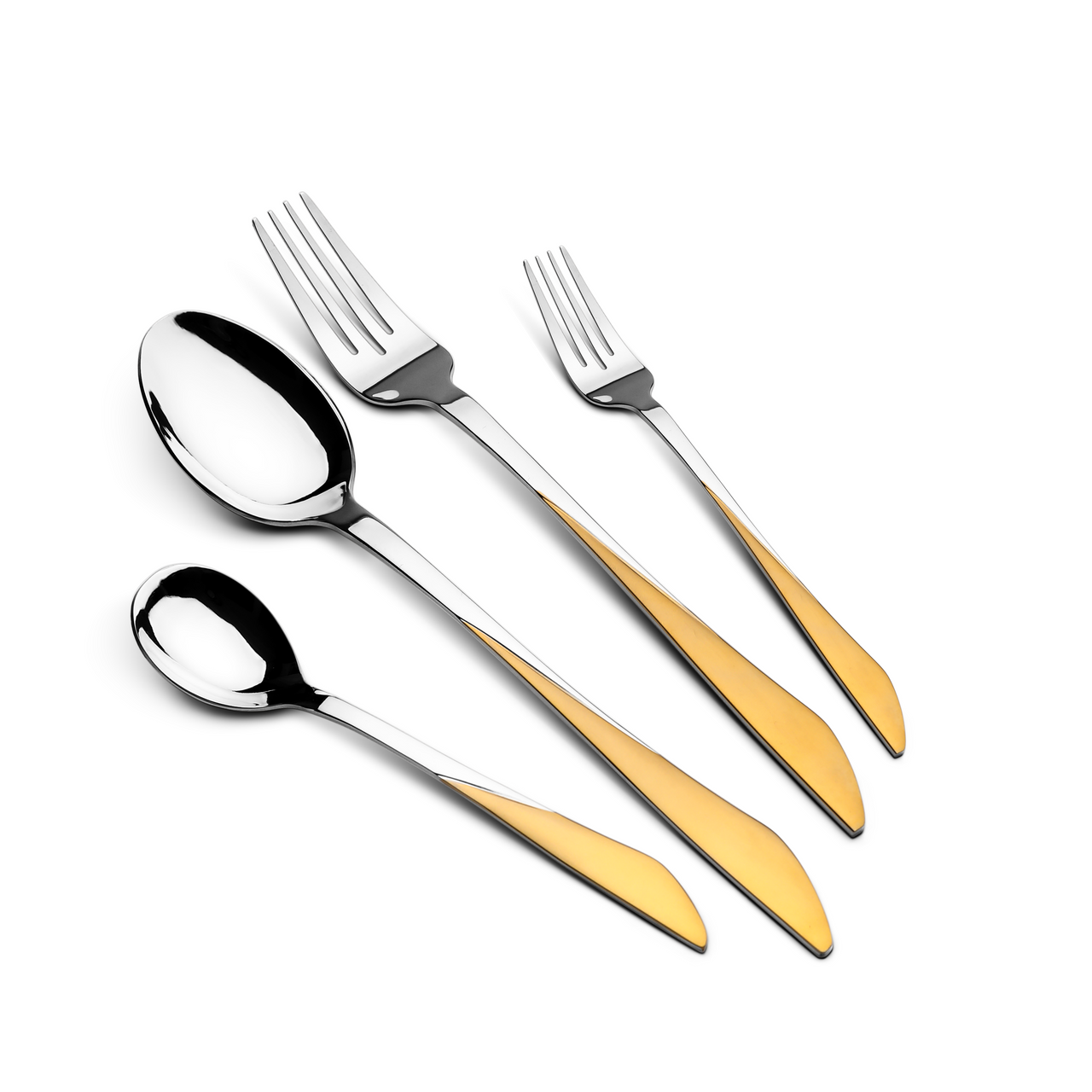 Arshia Stainless Steel Cutlery Set  48pc Gold & Silvery