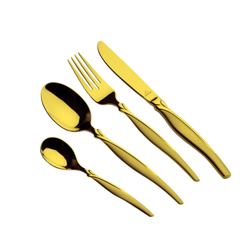 Arshia Wooden Case Stainless Steel Cutlery Set  133pcs Gold