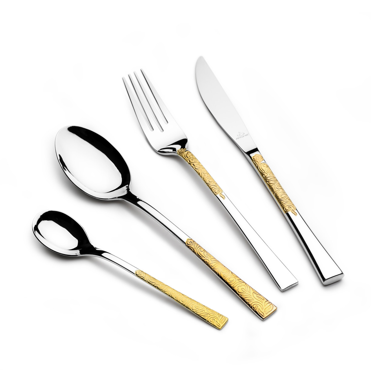 Arshia Stainless Steel Cutlery Sets 38pcs Gold and Silver