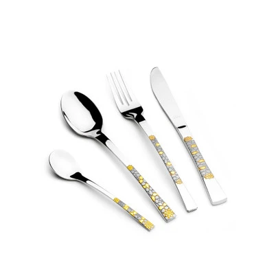 Arshia Stainless Steel Cutlery Sets 50pcs  Gold & Silver