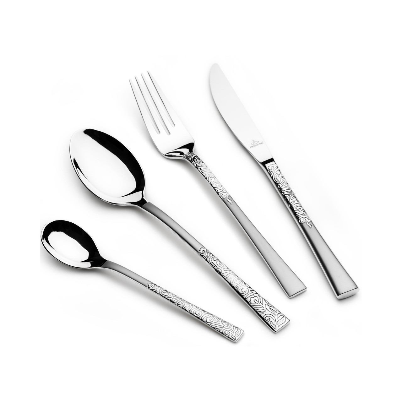 Arshia Stainless Steel Cutlery Sets 38pcs Silver Matte