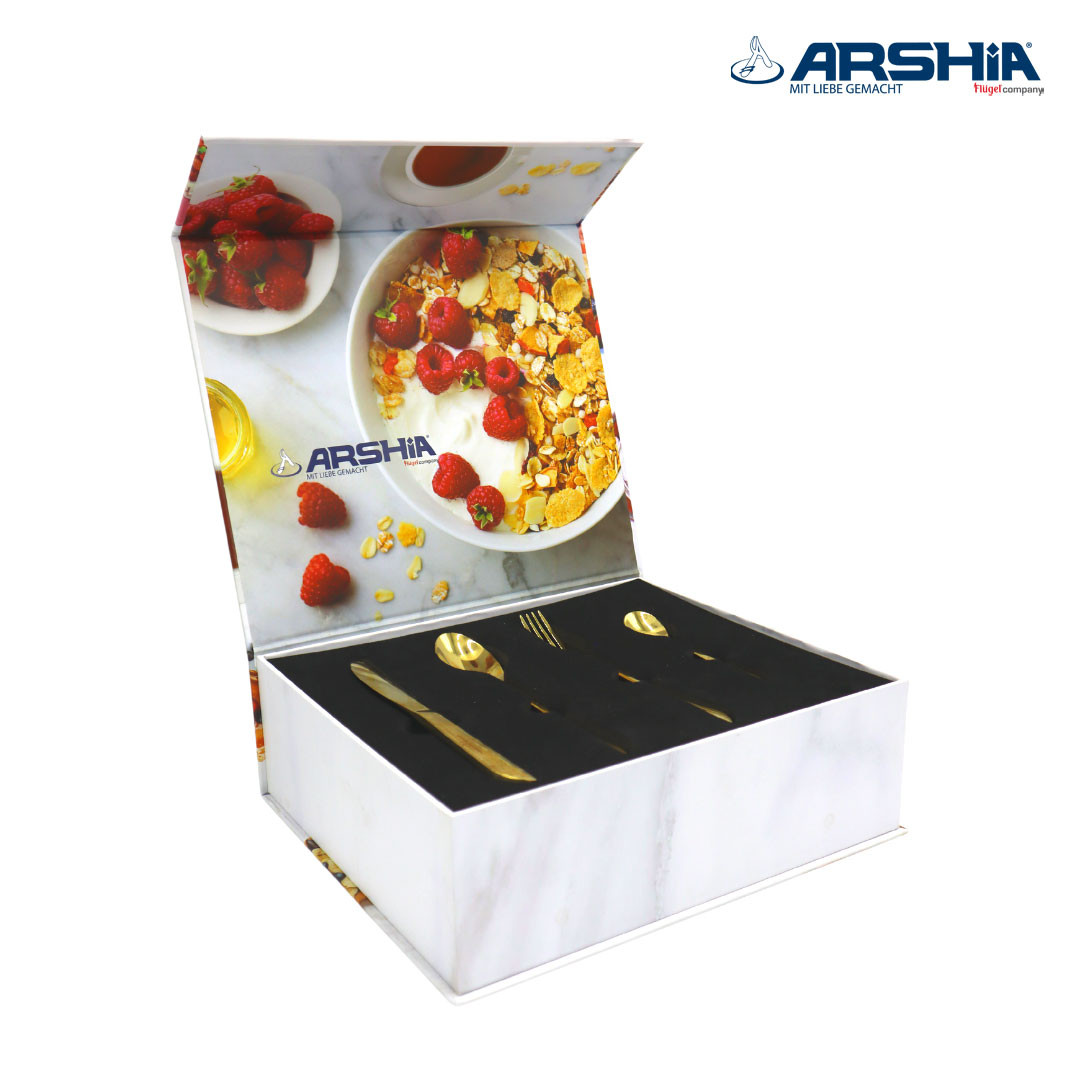 Arshia Stainless Steel Cutlery Sets 50pcs Gold & Silver