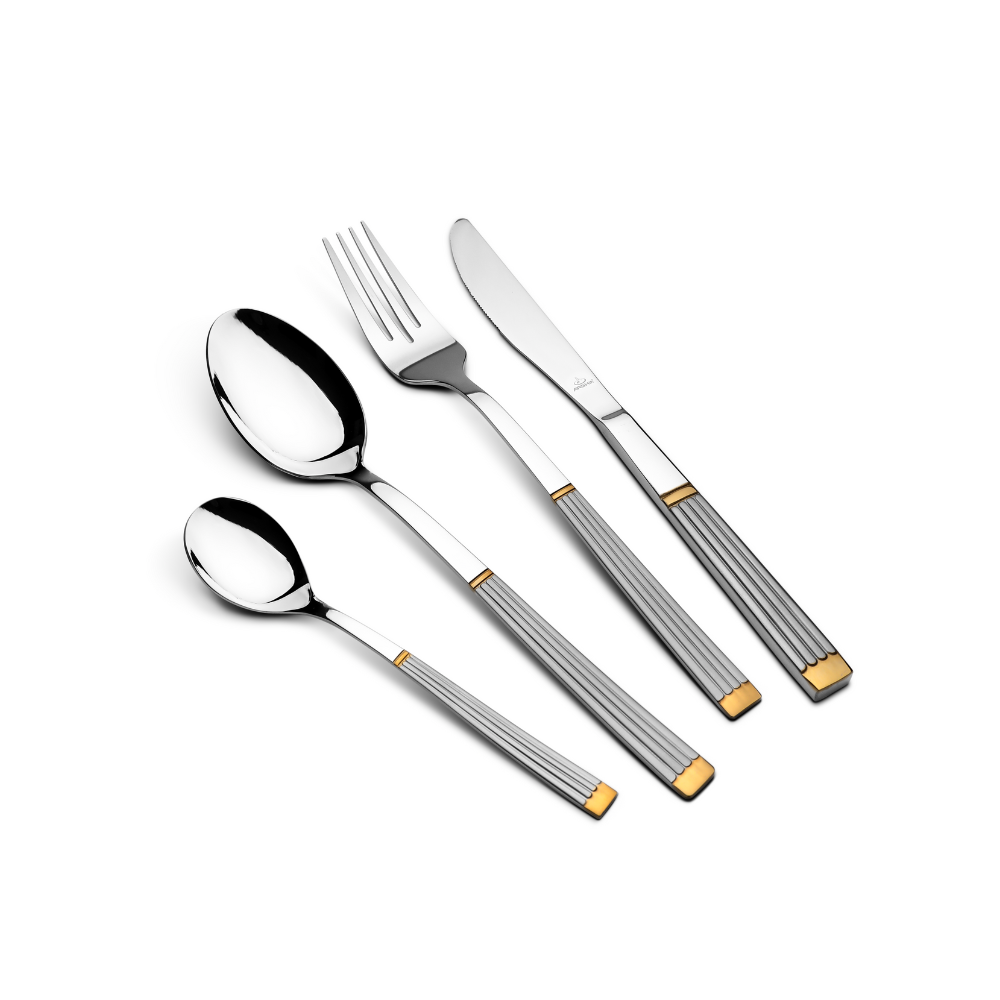 Arshia Stainless Steel Cutlery Set 24pcs Gold & silver  TM287GGS