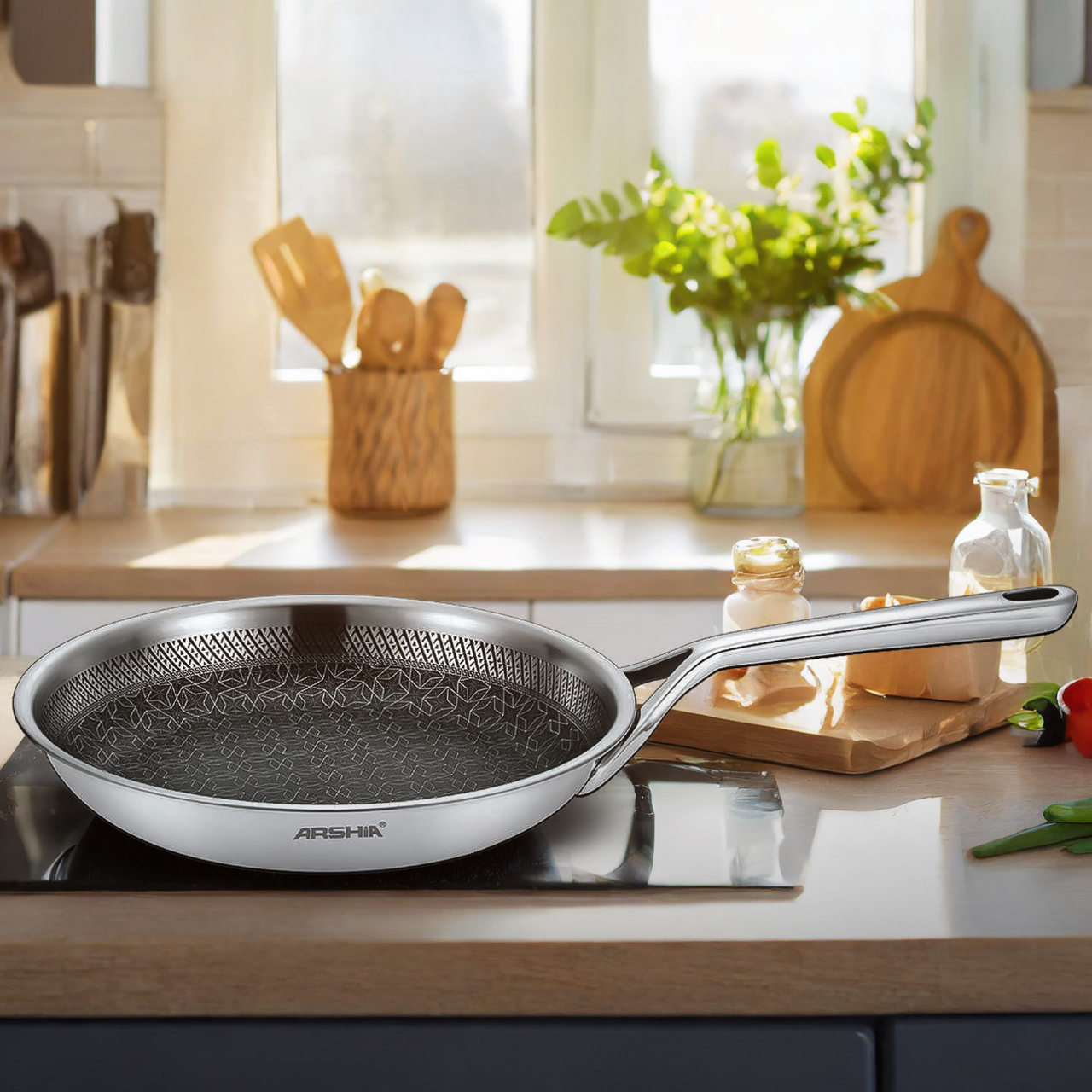 Arshia Stainless Steel Non-Stick Frypan 28cm