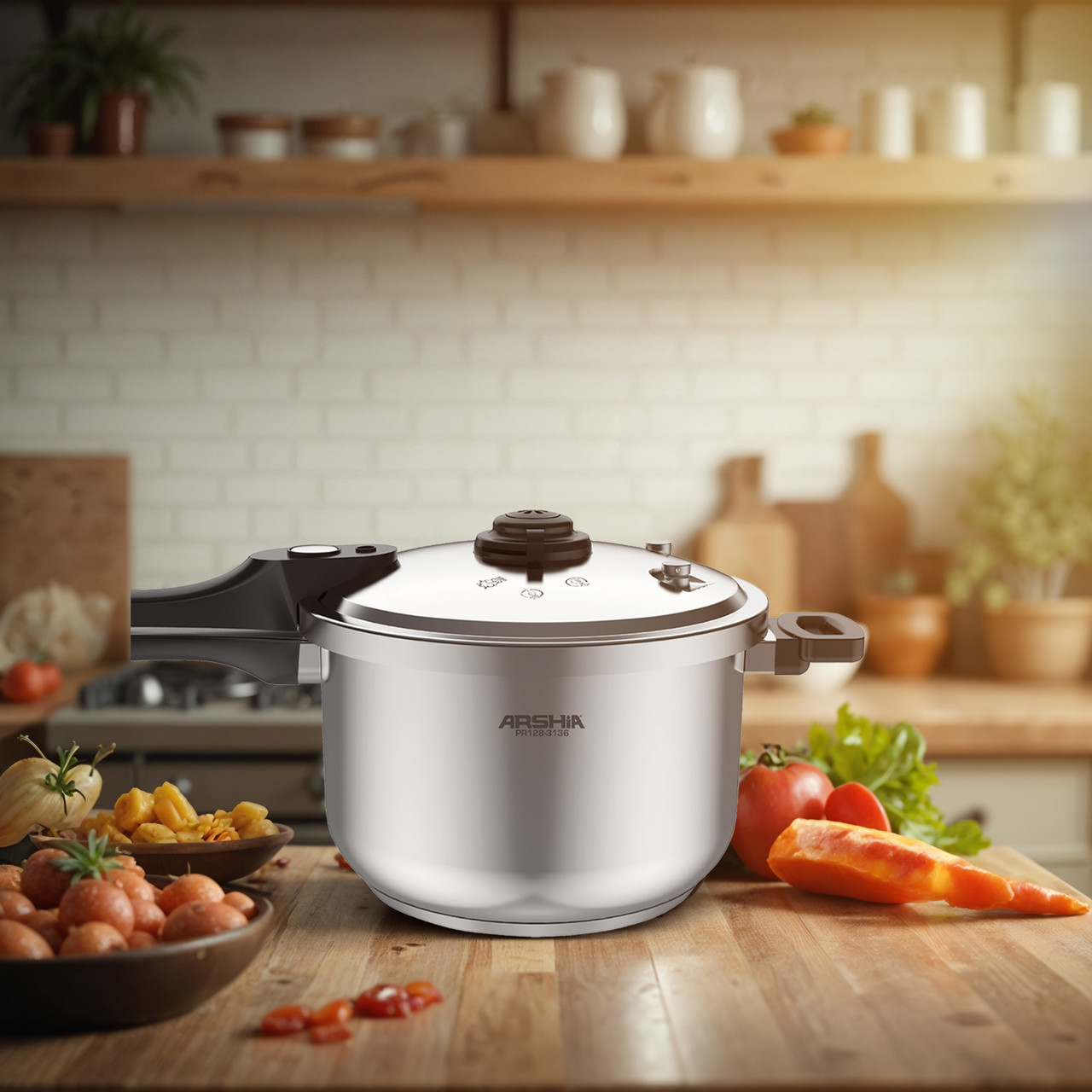 Arshia Stainless Steel Pressure Cooker 22cm