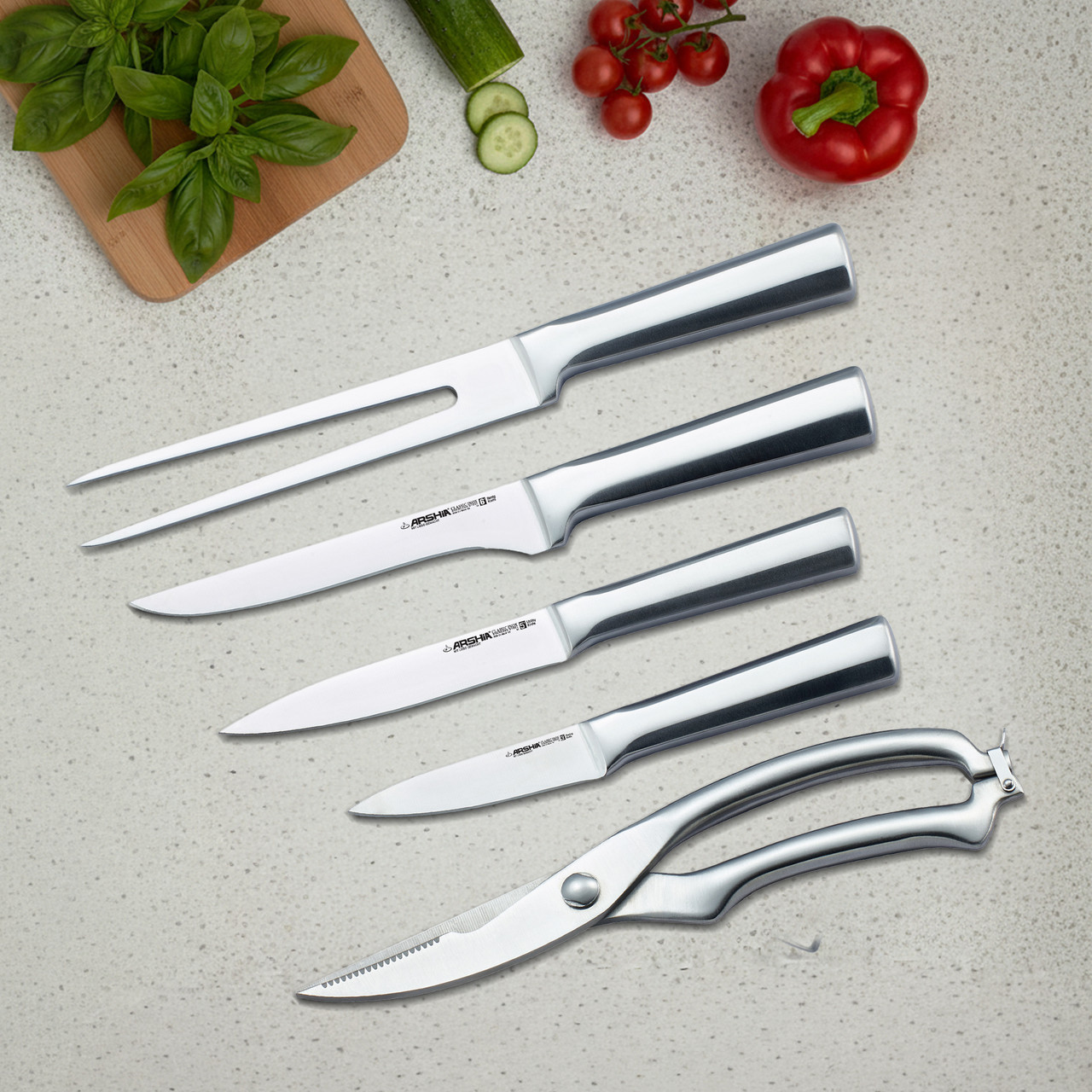 Arshia 10pcs Classic German Steel Knife Set