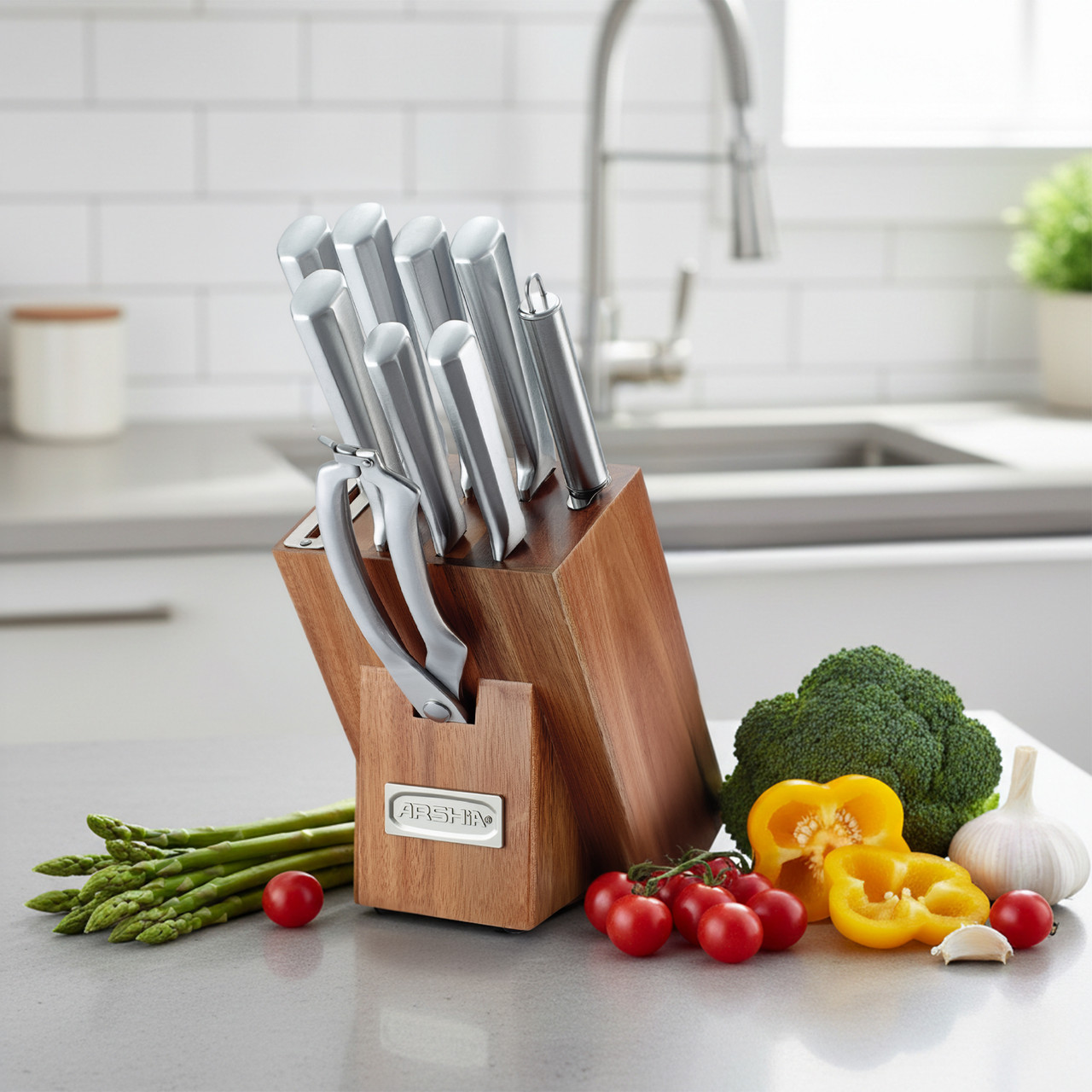 Arshia 10pcs Classic German Steel Knife Set