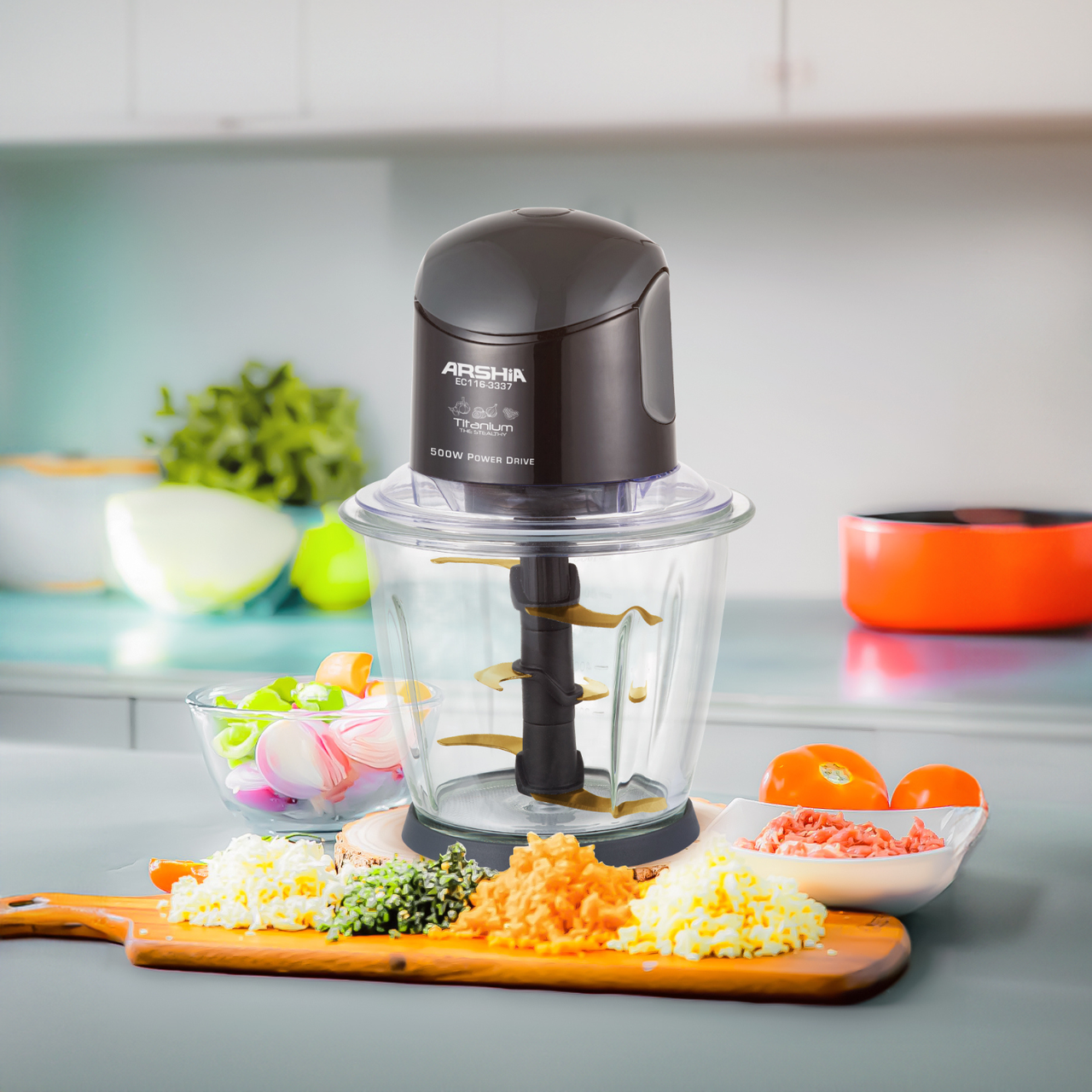 Arshia Titanium Electric Chopper Black