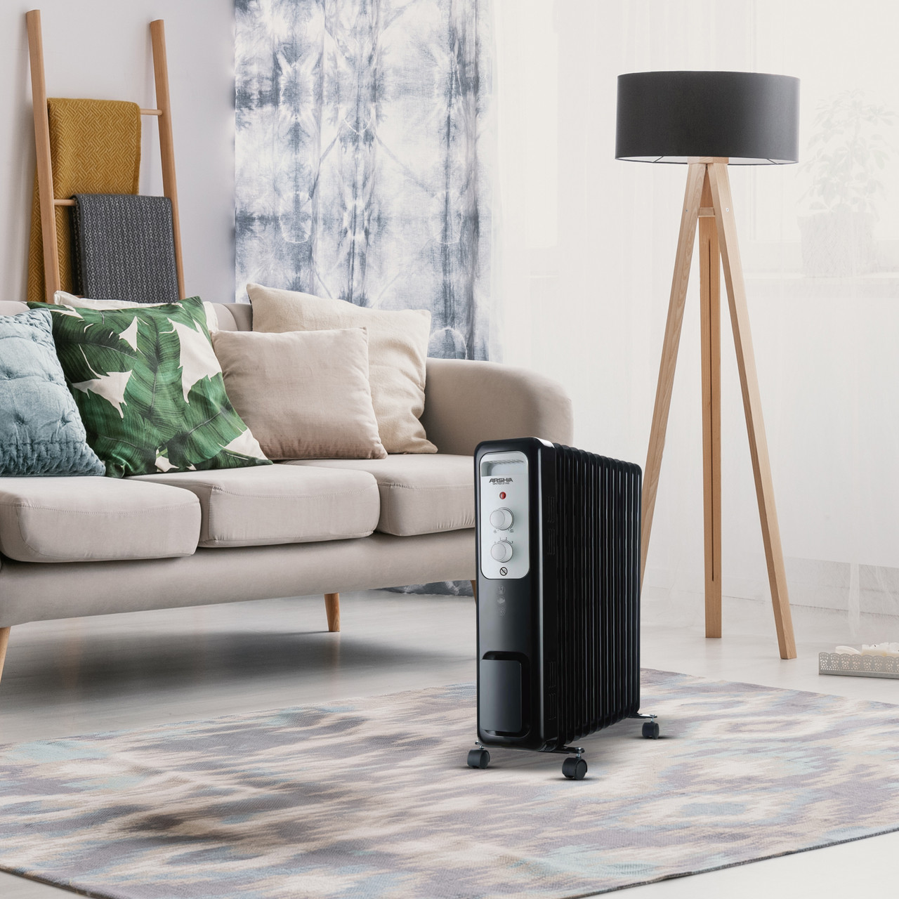 Arshia Oil Filled Heater 11 Fin Black