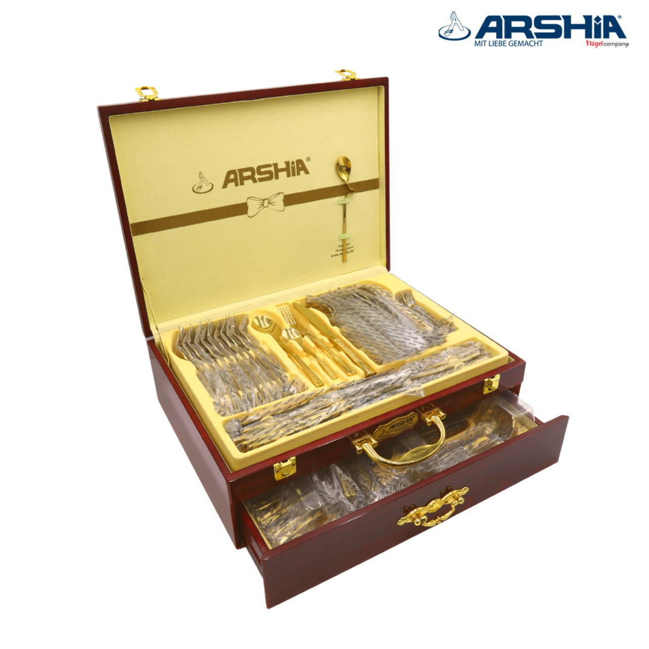 Arshia Stainless Steel Cutlery Set 86pcs Gold & Silver TM112G