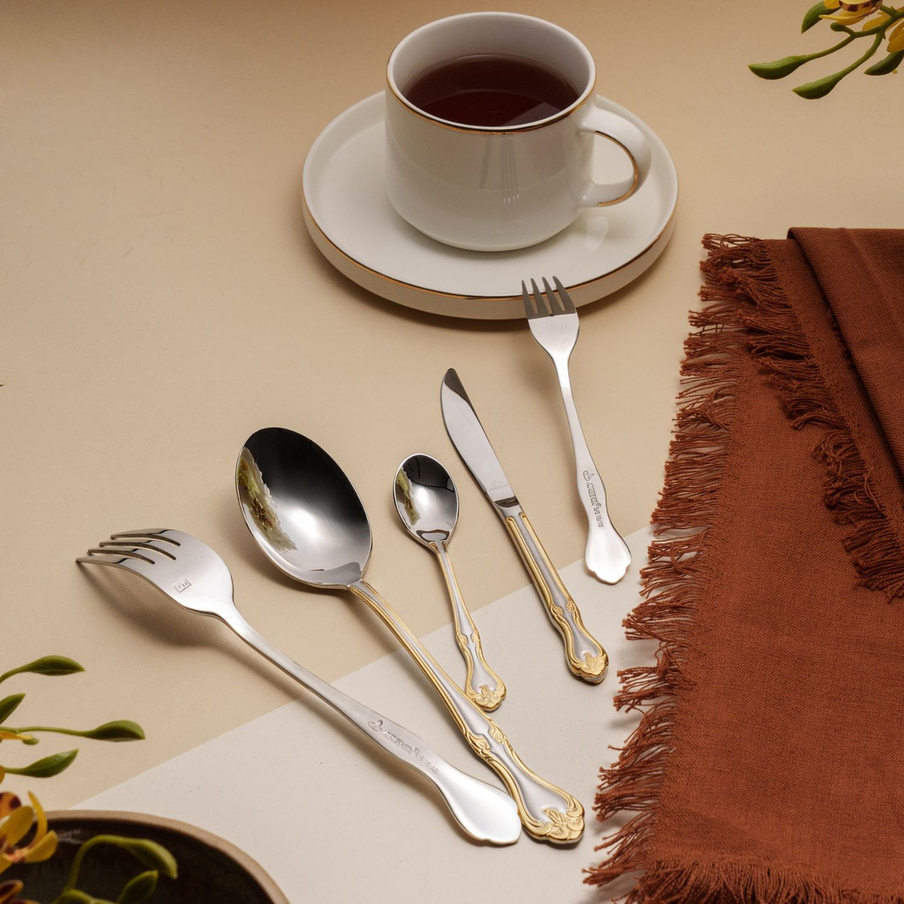 Arshia Stainless Steel Cutlery Set 95pcs Gold & Silver TM112GS