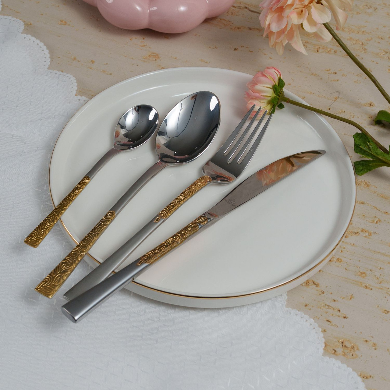 Arshia Stainless Steel Cutlery Set 95pcs Gold & Silver TM762GS