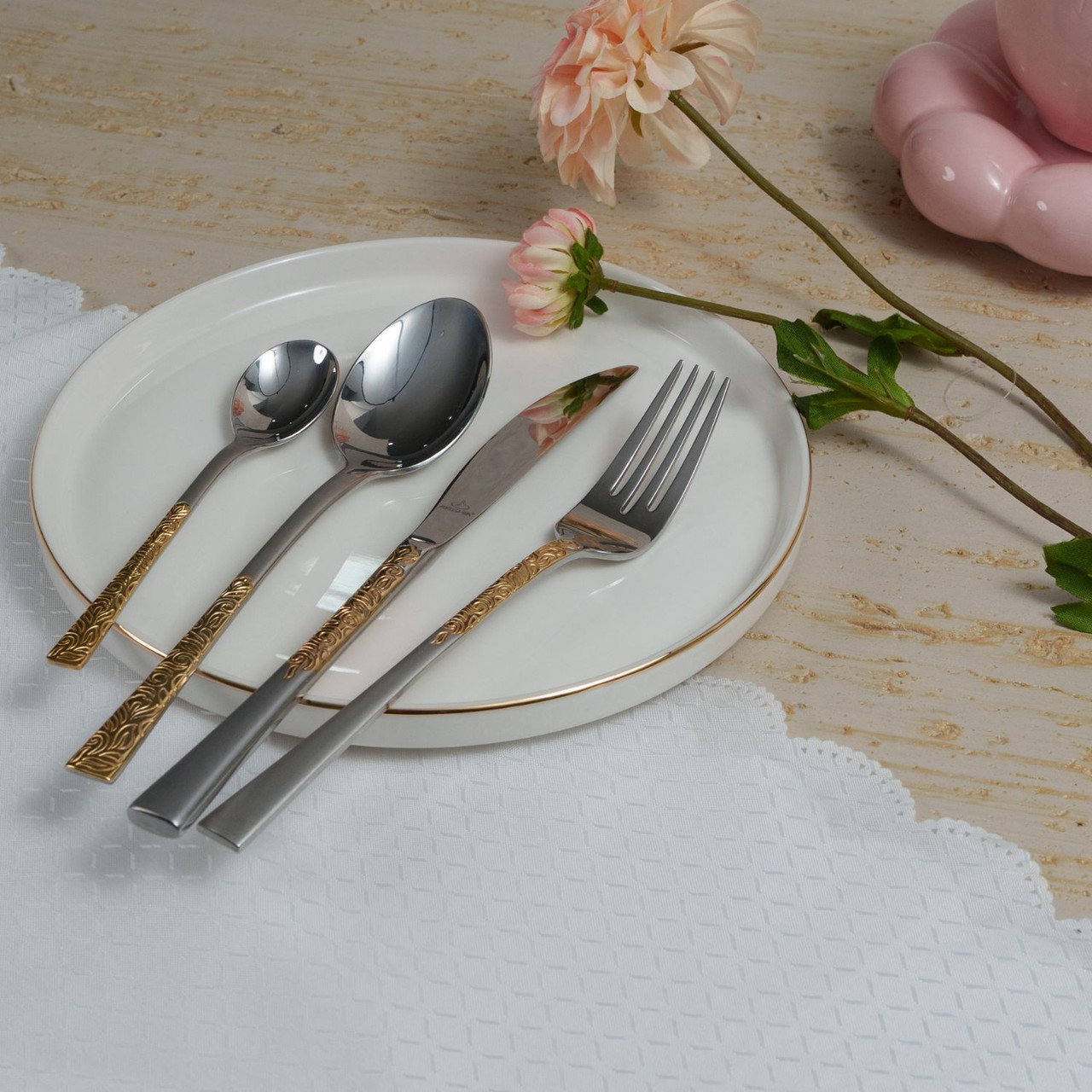 Arshia Stainless Steel Cutlery Set 95pcs Gold & Silver TM762GS