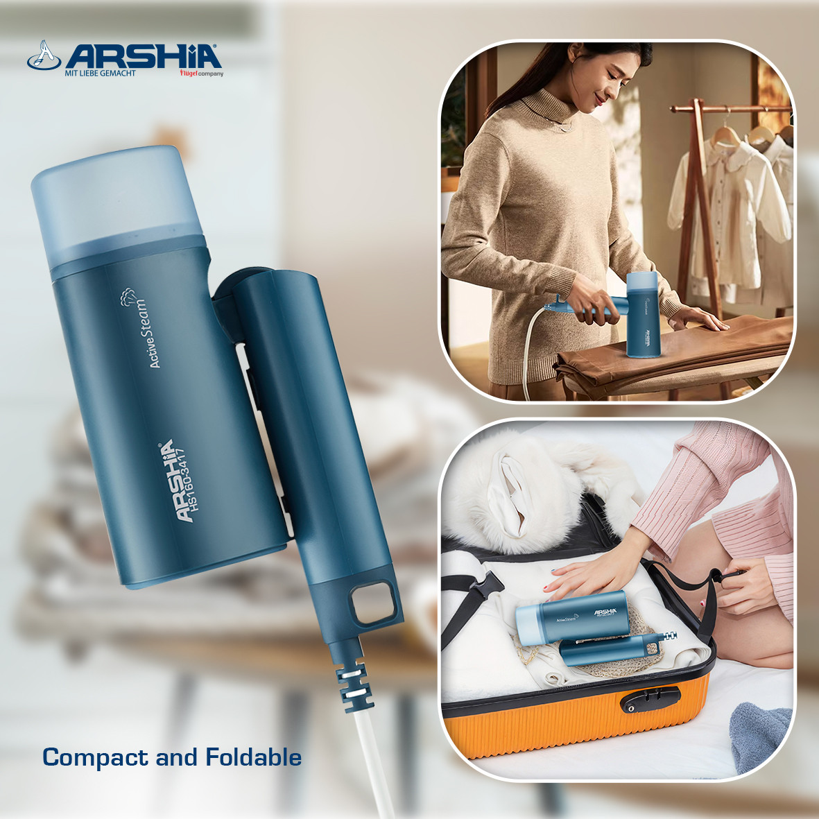 Arshia Foldable Handheld Steamer