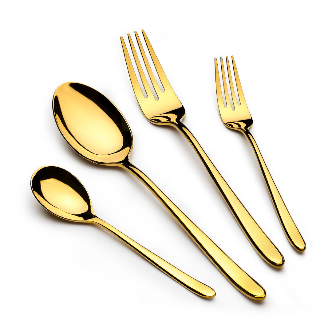 Arshia 48-piece Gold Cutlery Set with  Stand