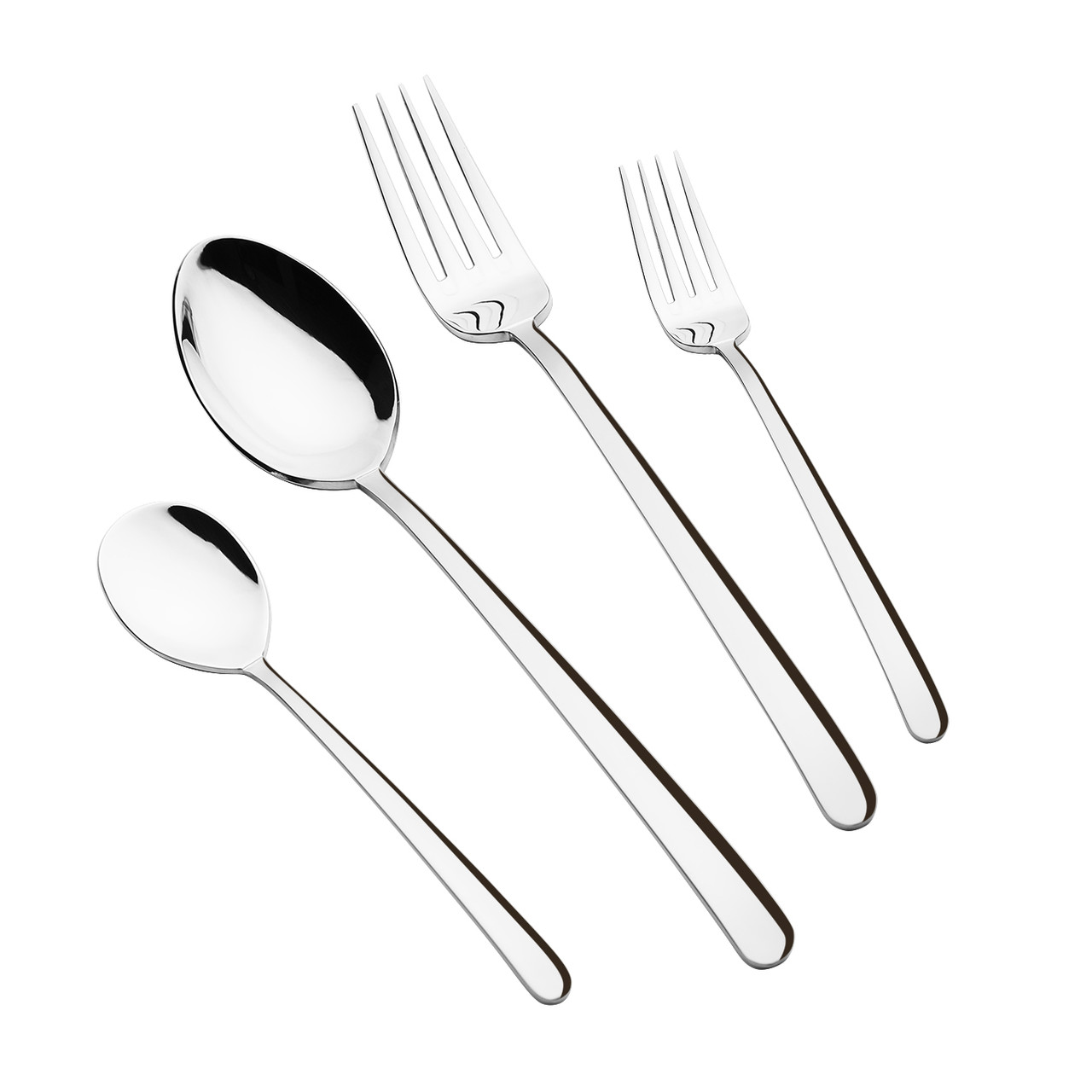 Arshia 48-piece Shiny Silver Cutlery Set  with Stand