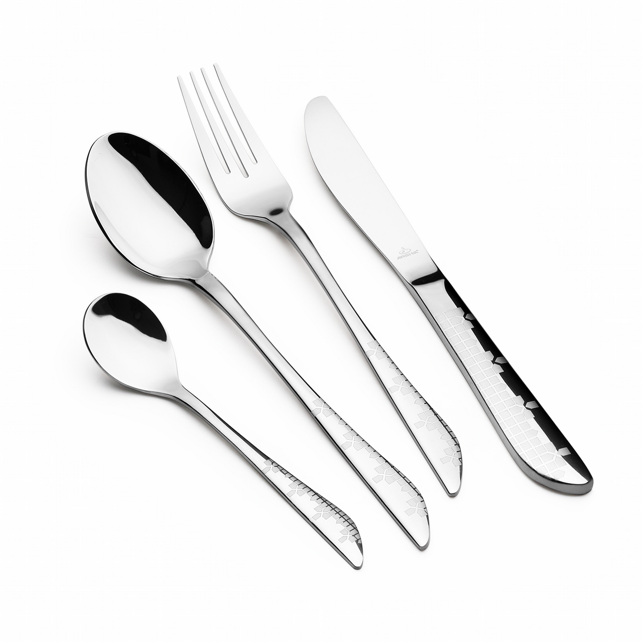 Arshia 26-piece Silver  Cutlery Set with Stand