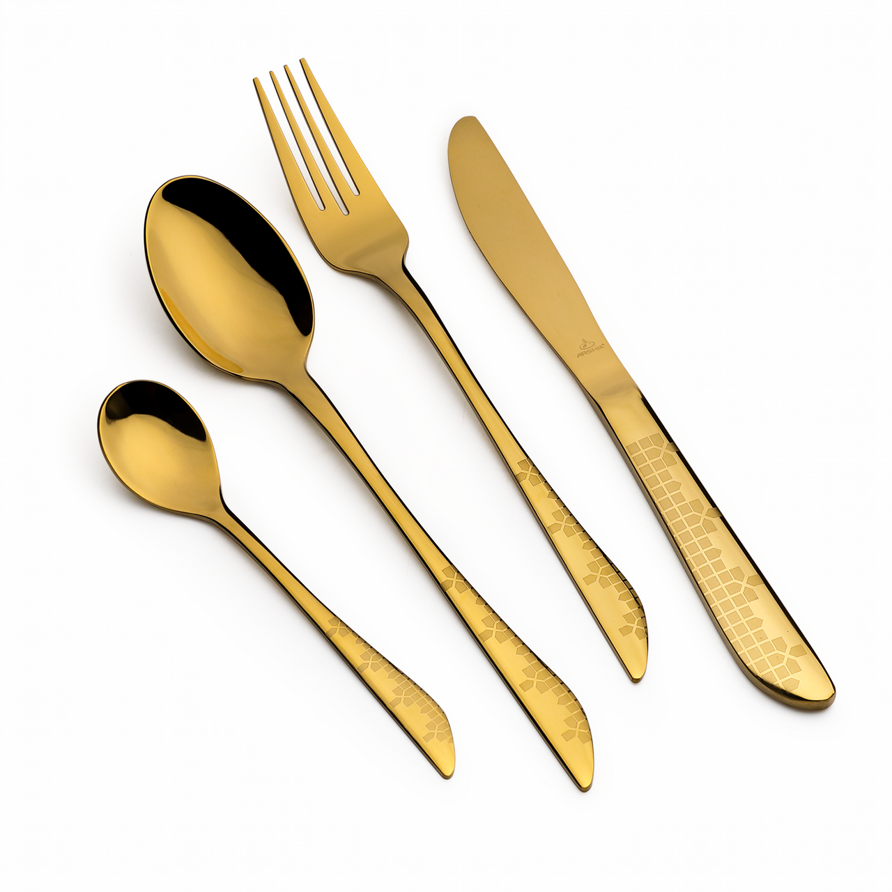 Arshia 26-piece Gold Cutlery Set with  Stand