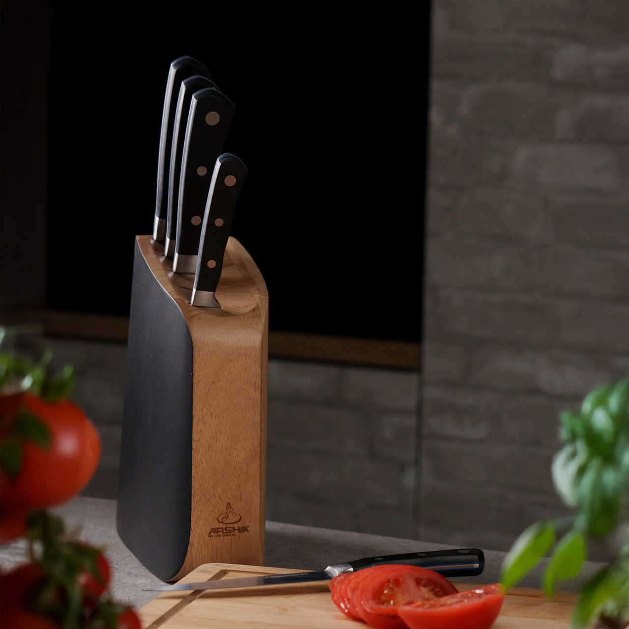 Arshia 6-piece Knife Set with Wooden Stand