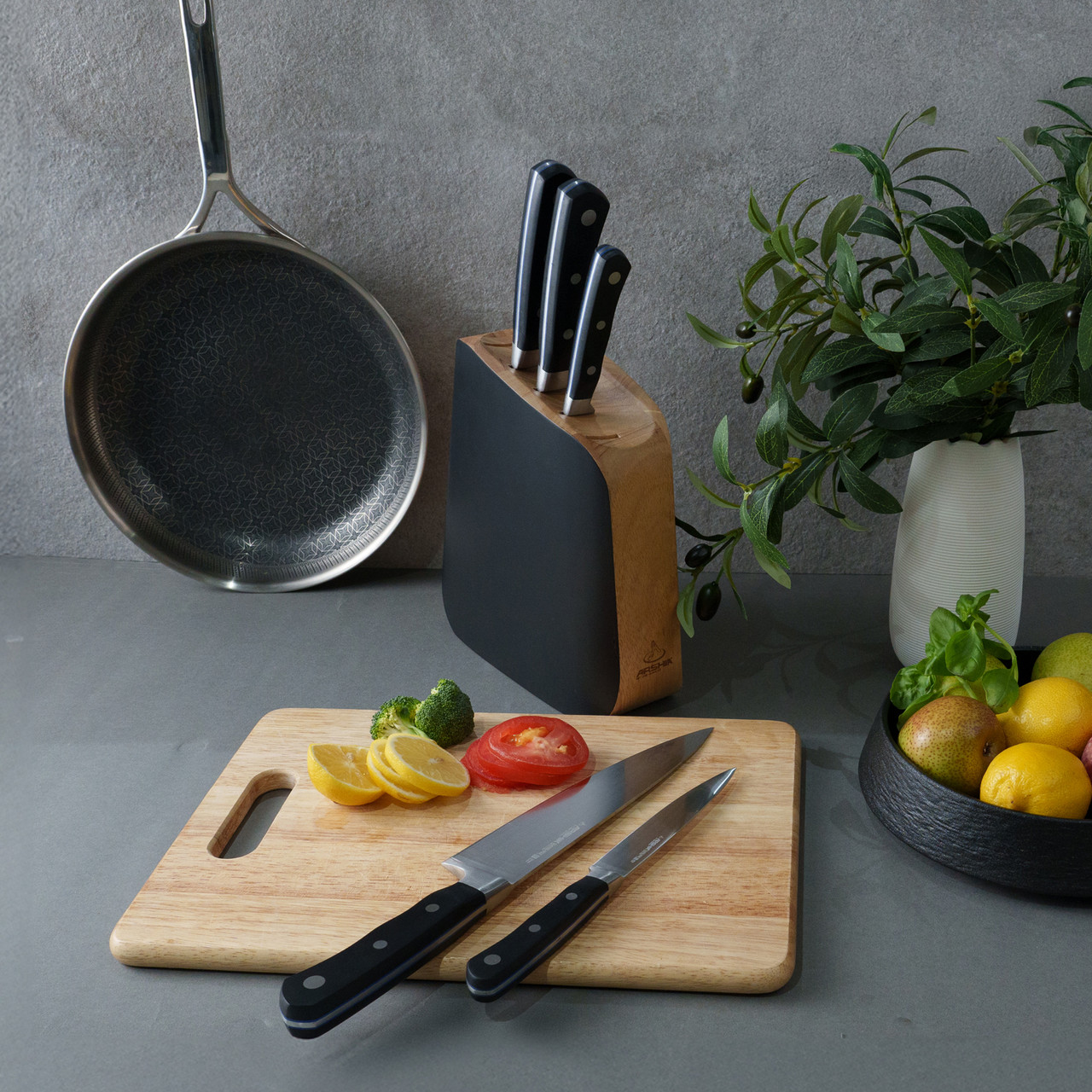 Arshia 6-piece Knife Set with Wooden Stand