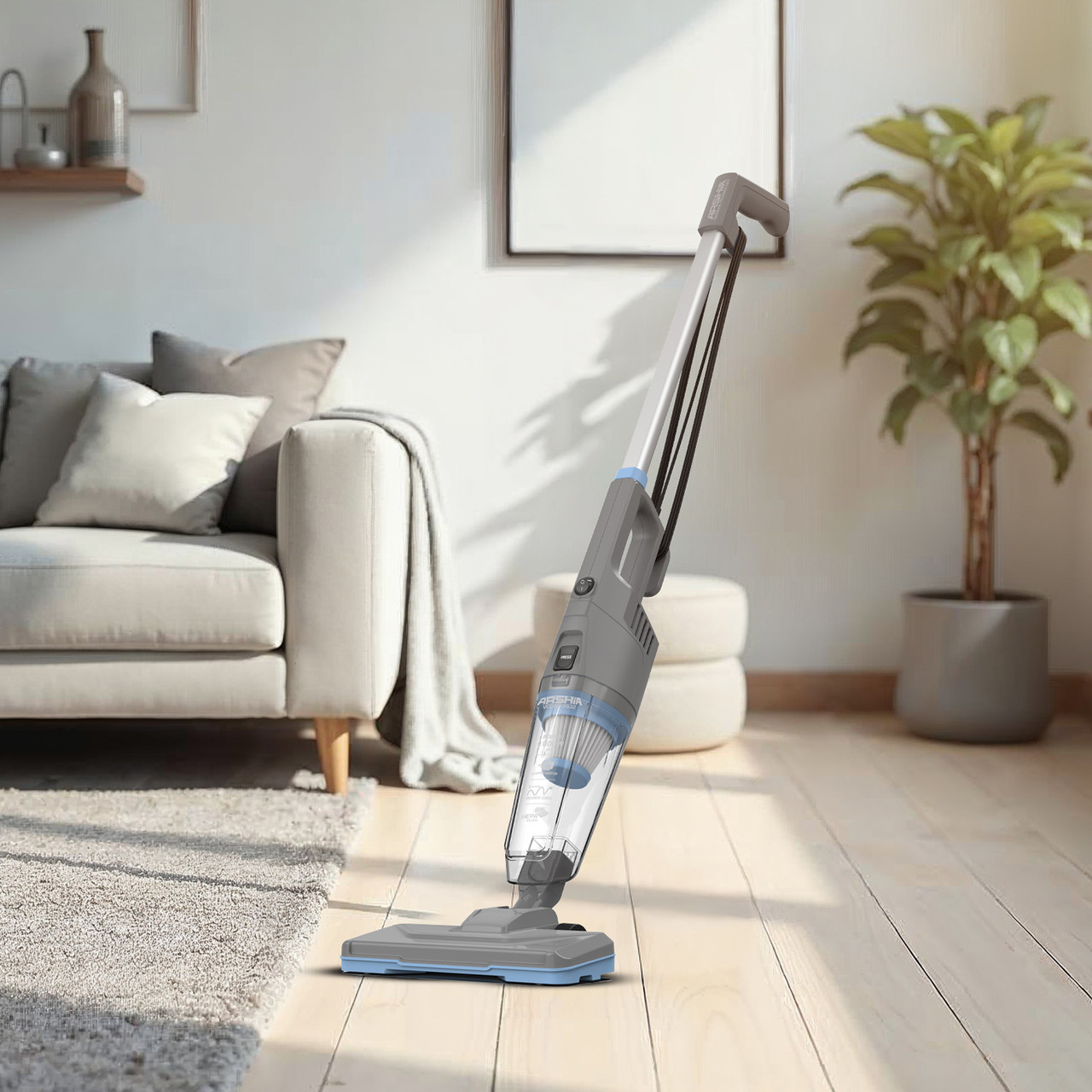 Arshia 3 in 1 Stick Vacuum Cleaner (Blue+Gray)