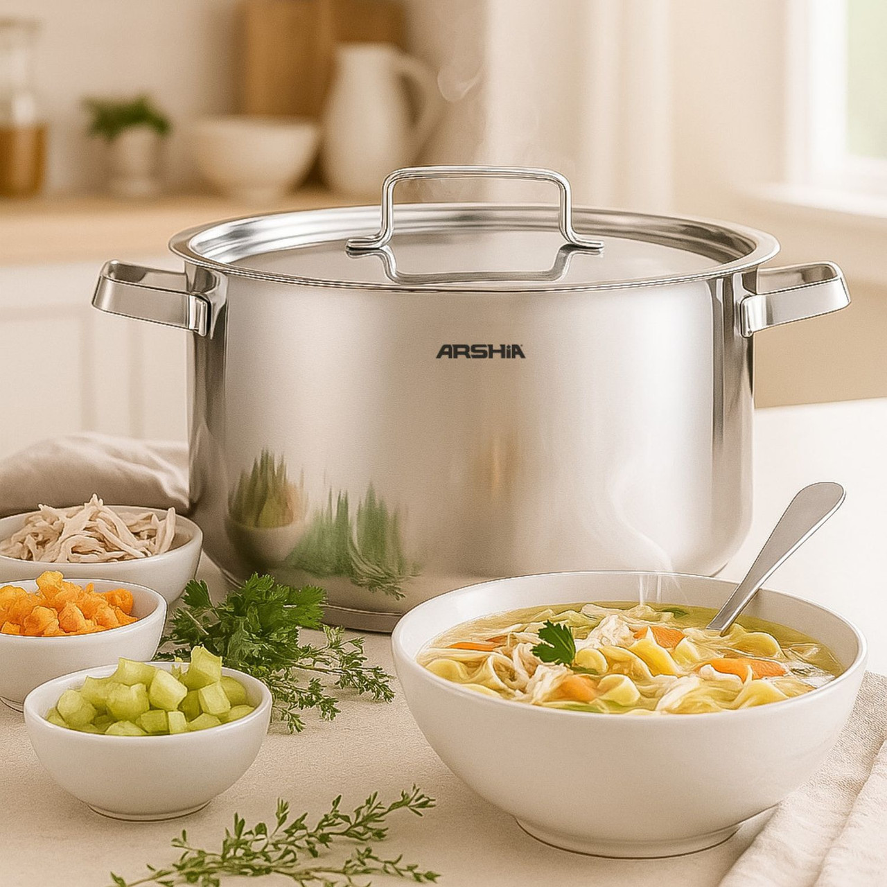 Arshia 24cm Stainless Steel Casserole with Lid