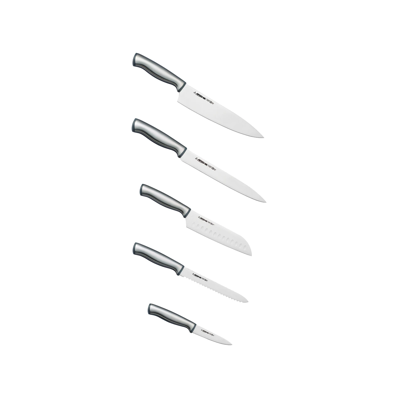 Arshia 11-piece Steel Knife Set with Cutting Board and Knife Stand