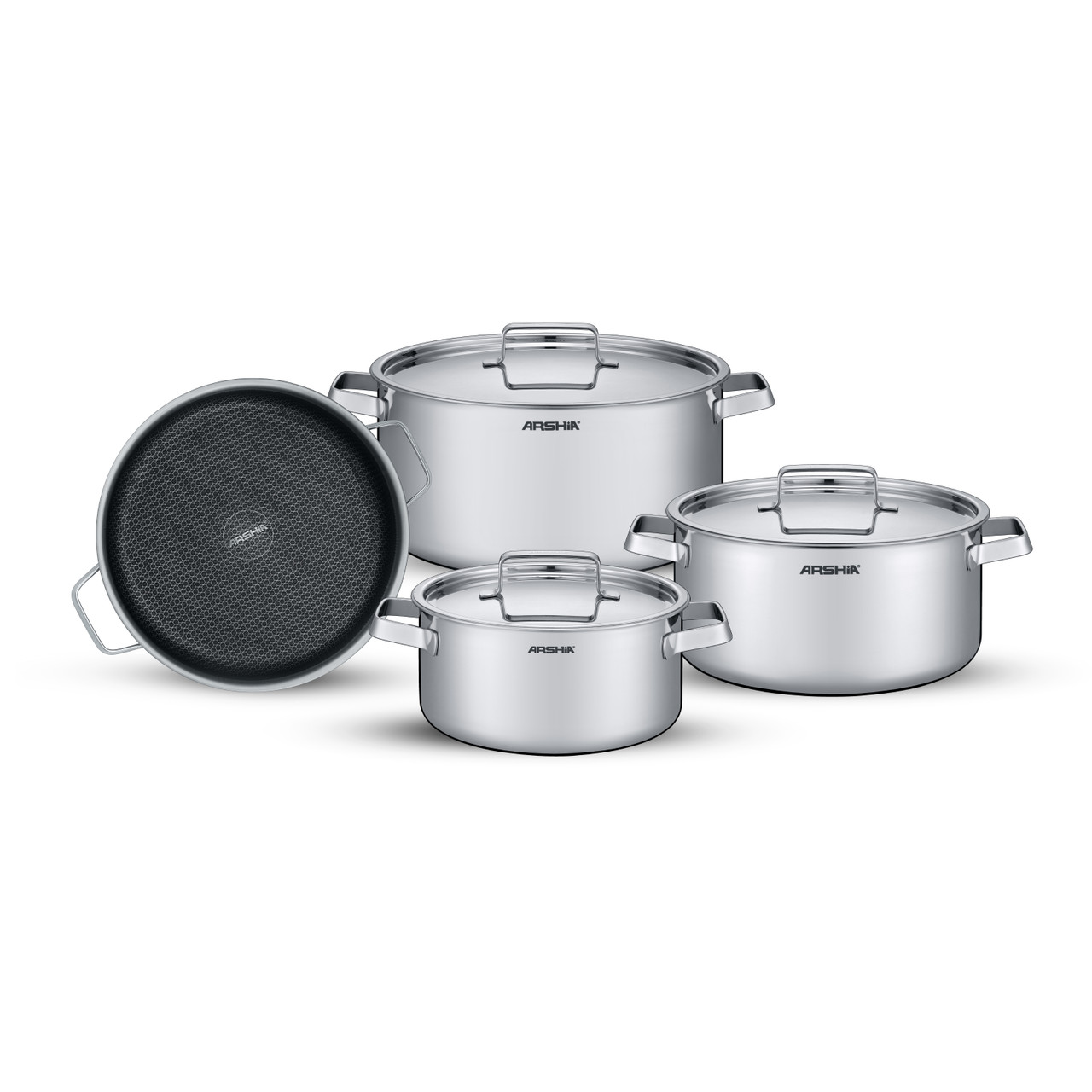 Arshia 8pcs Tri-Ply Stainless Steel Cookware