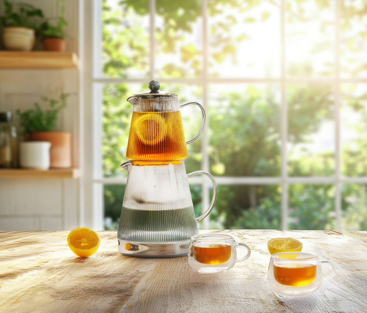 Arshia 800ml + 2000ml Glass Teapot