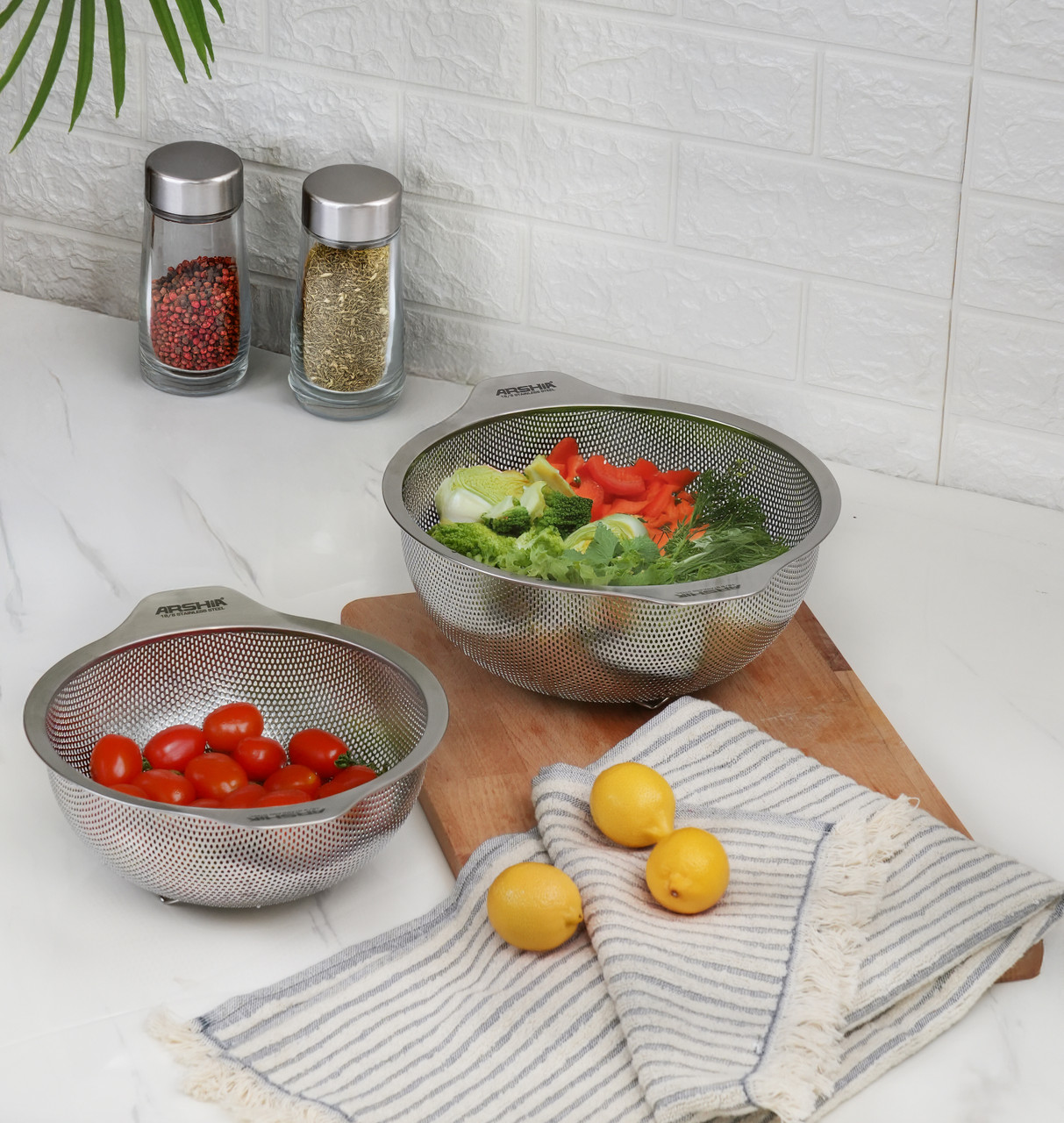 Arshia 2-piece Stainless Steel Colander Set