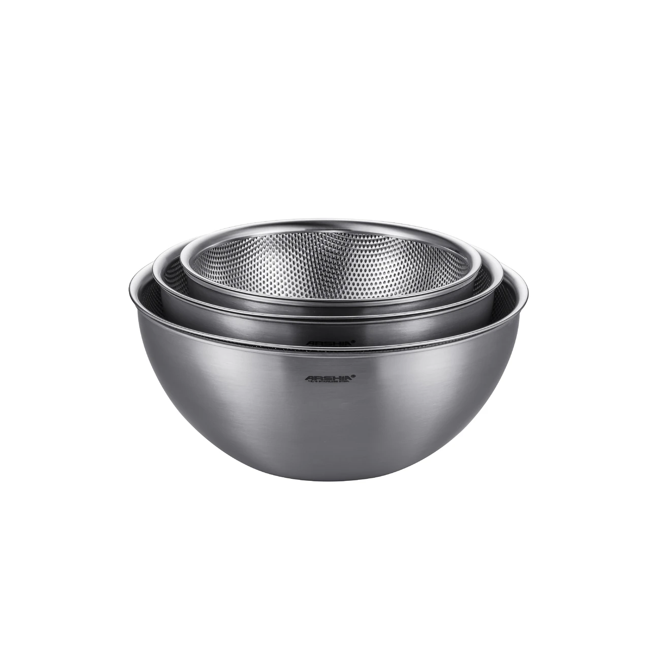Arshia 6pcs Stainless Steel Colander with Mixing Bowl Set