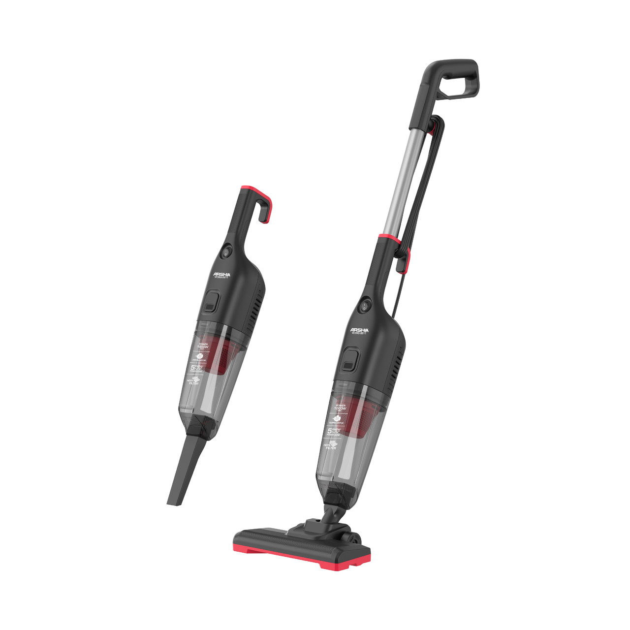 【ARS AU】フシギバナ Classic Arshia 3-in-1 Stick & Handheld Vacuum Cleaner (Black&Red)