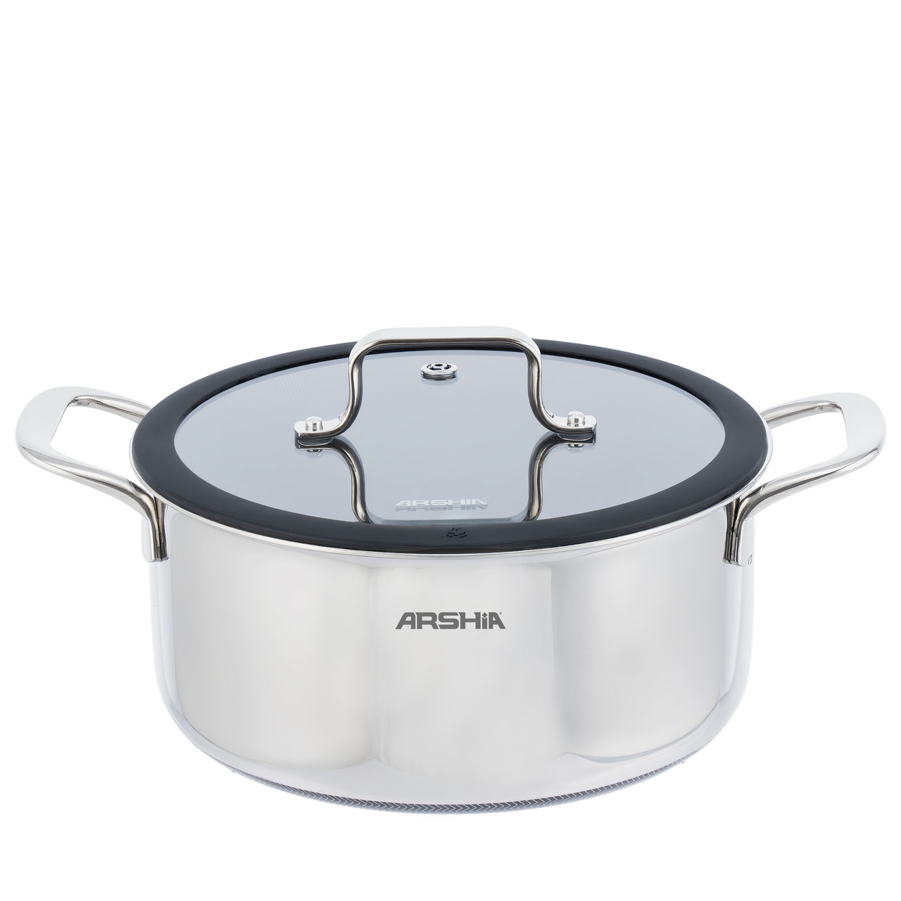 Arshia 24cm Hybrid Stainless Steel Non-Stick Casserole with Lid