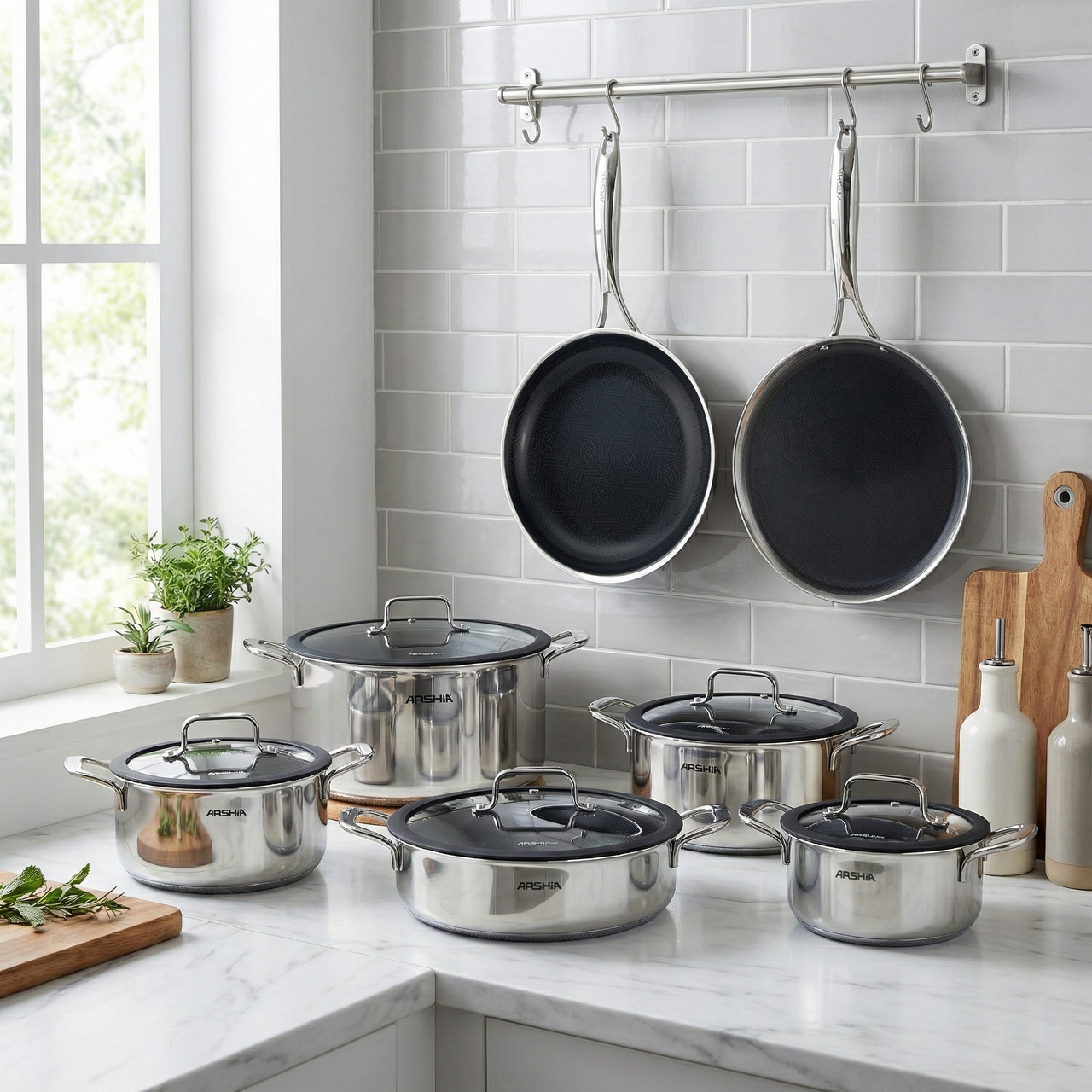 Arshia 12-piece Stainless Steel Cookware  Set