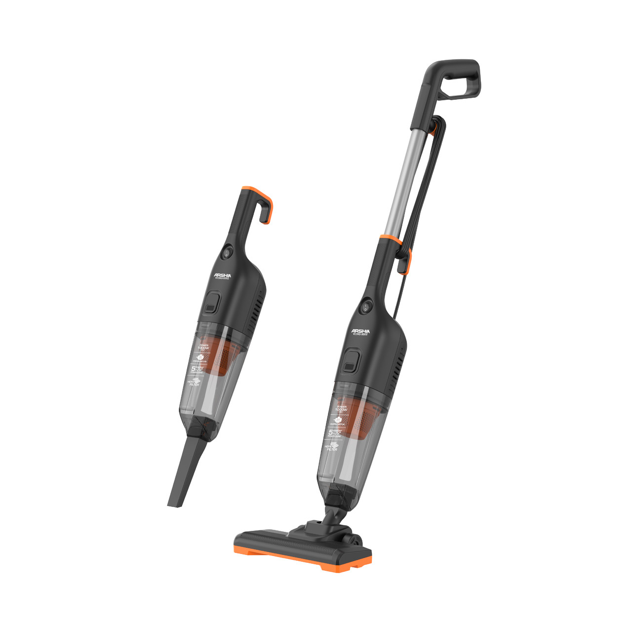 Arshia 3-in-1 Stick & Handheld Vacuum Cleaner (Black & Orange)