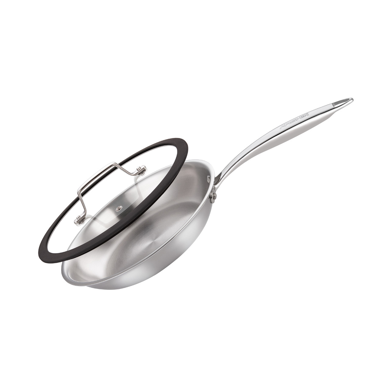 Arshia 20cm Tri-Ply Stainless Steel Cone Fry Pan with Lid