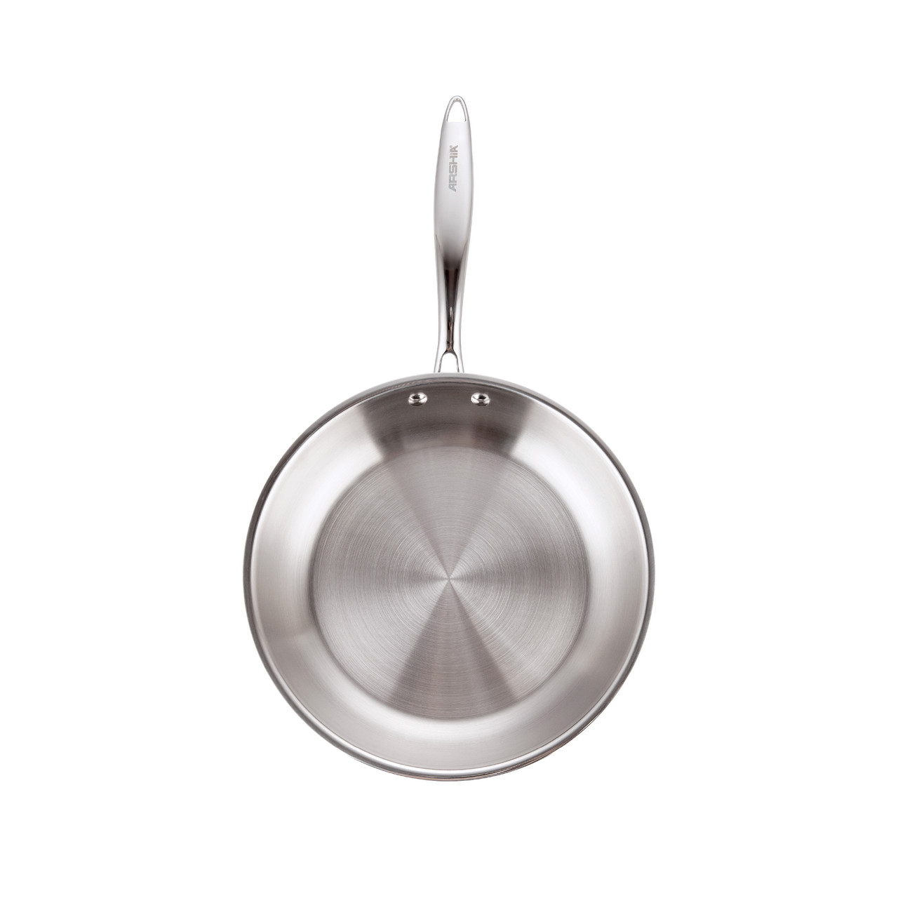 Arshia 20cm Tri-Ply Stainless Steel Cone Fry Pan with Lid