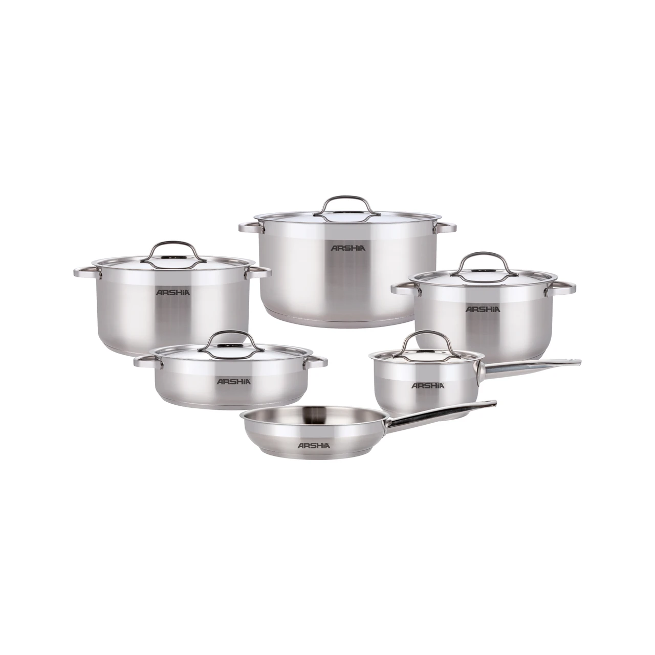 Arshia 11-Piece Stainless Steel Cookware Set