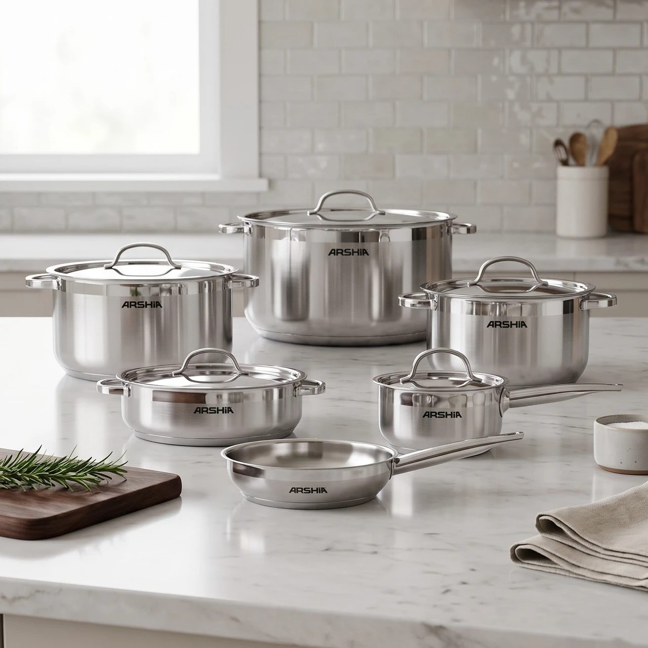 Arshia 11-Piece Stainless Steel Cookware Set