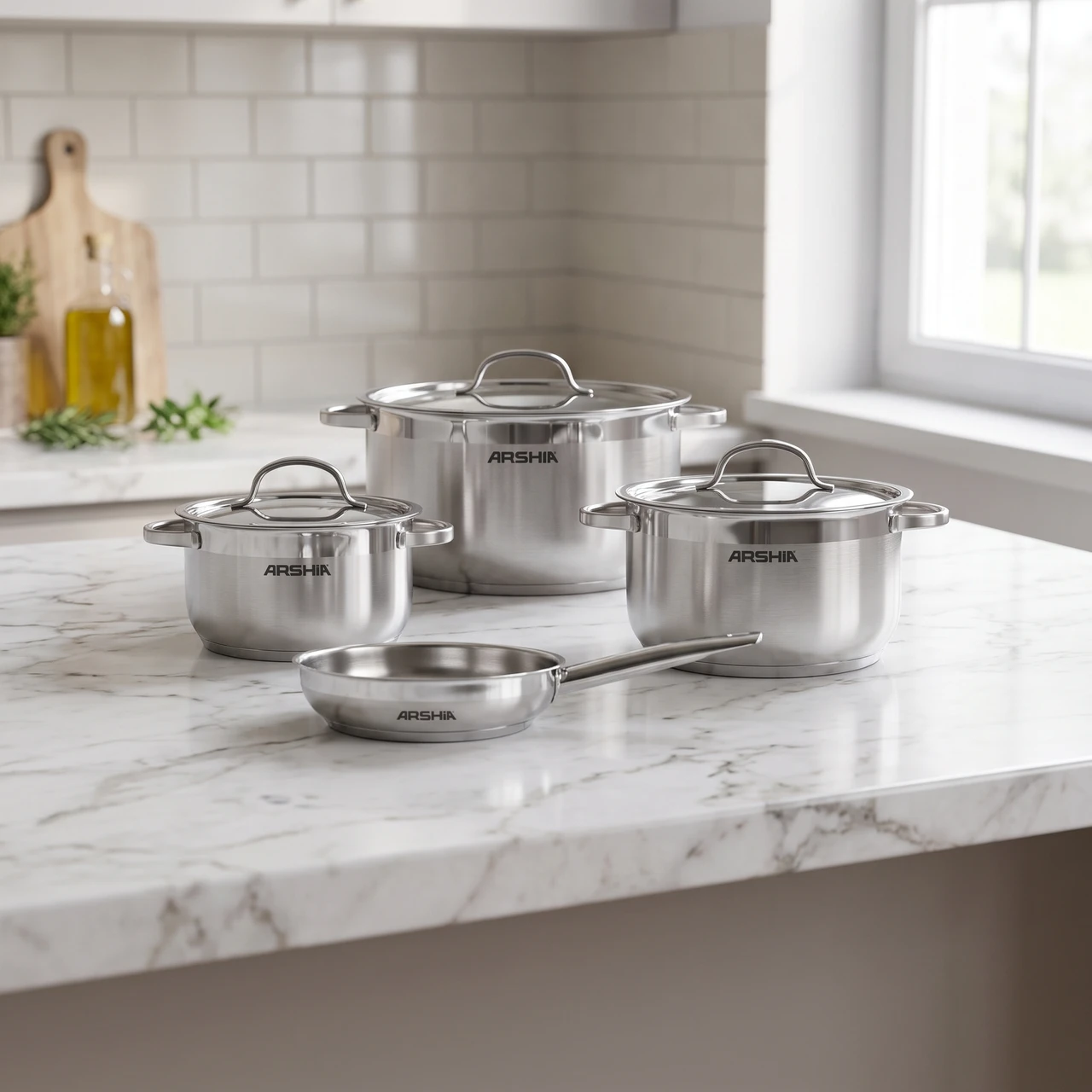 Arshia 7-Piece Stainless Steel Cookware Set