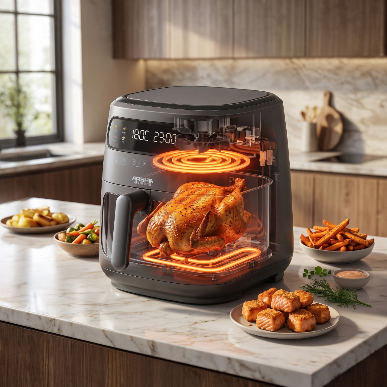 Arshia 8L Dual Heating Elements Air Fryer