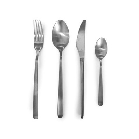 Arshia Stainless Steel Silver Brush Cutlery 24Pc Set